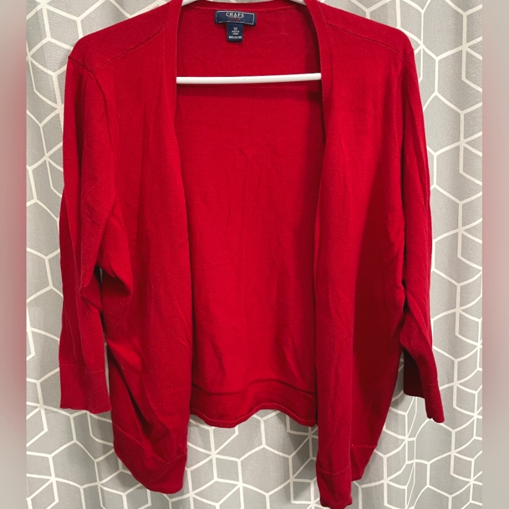 Chaps Brand Red Shrug Cardigan - 1X